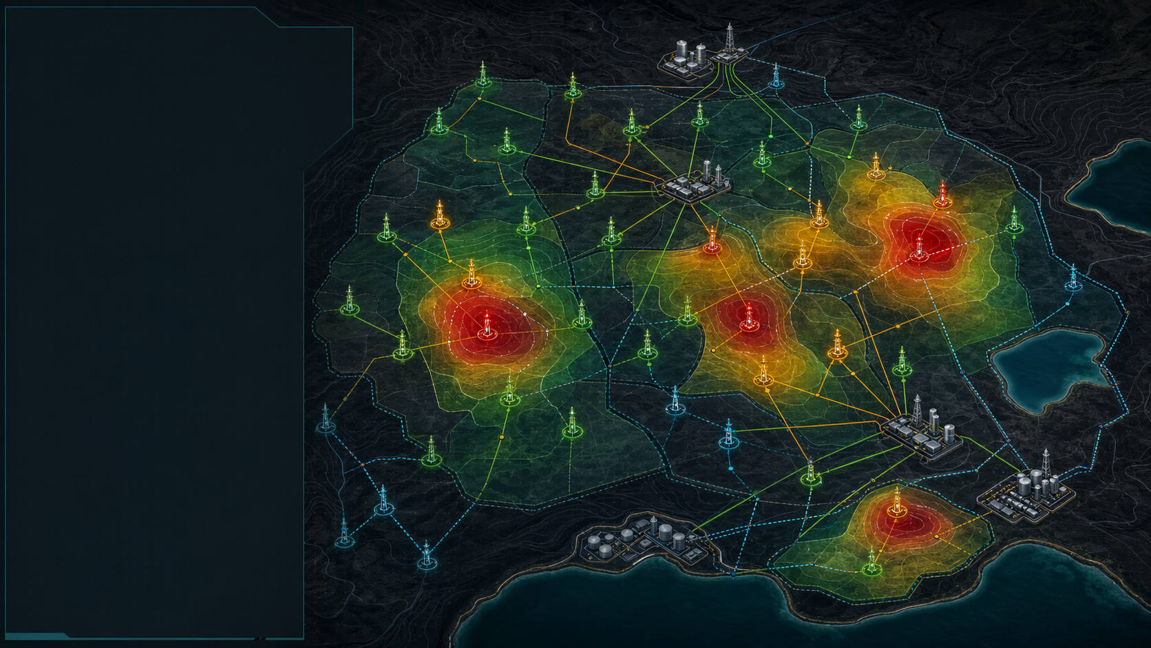 Intelligent field mapping with wells, facilities, and operational intensity